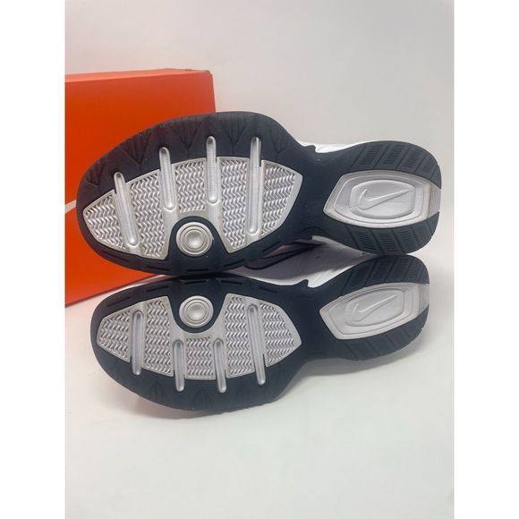 Nike Men's Wide-Width Air Monarch IV Training White / Metallic Silver Sneakers 8 - Picture 11 of 11